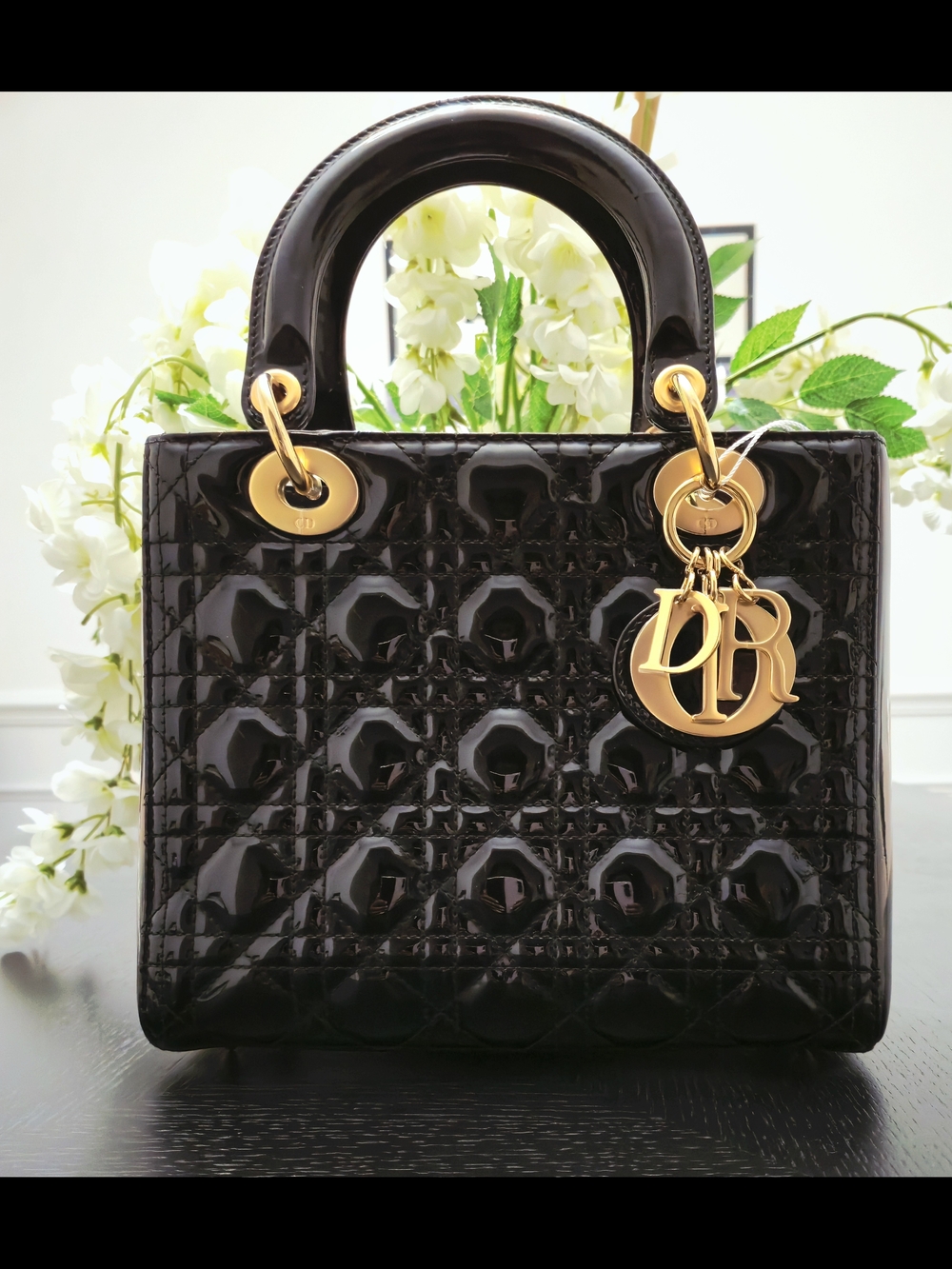 Lady Dior LadyCannage Patent Leather in Black with Gold Hardware SOLD